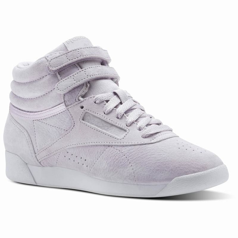 Reebok Freestyle Hi Nbk Shoes Womens Purple/White India CE2491JN